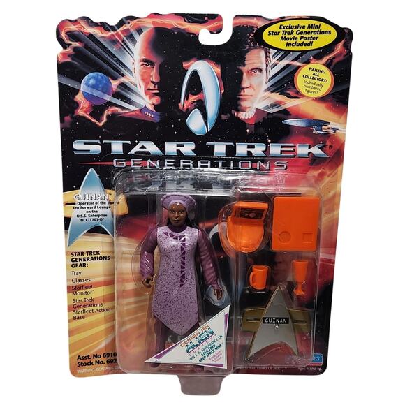Star Trek Generations Vintage Guinan Action Figure Playmates 1994 New Sealed - Picture 1 of 6
